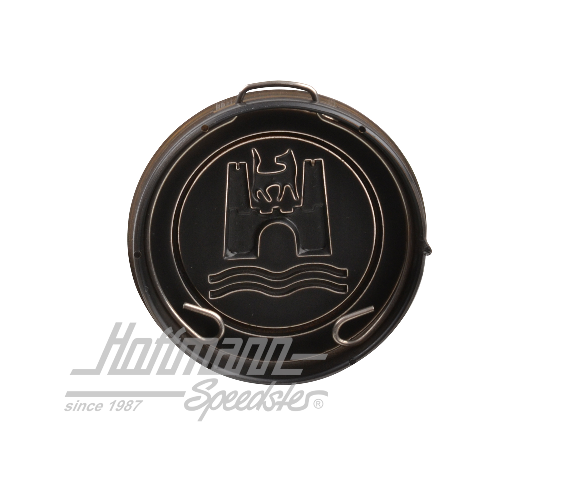 Horn button, black/gold, 8.59-                                                                      