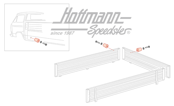 Stop, cargo lid, Bus T3, 37mm                                                                       