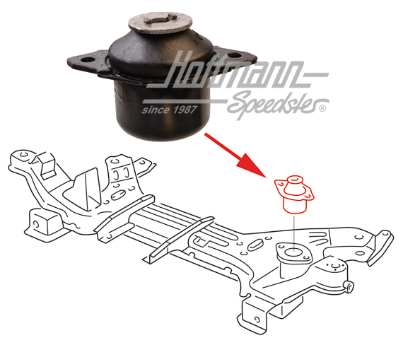 Rubber mount, engine mount, left, 1.6-1.8 | 191 199 402 A | 201-5670