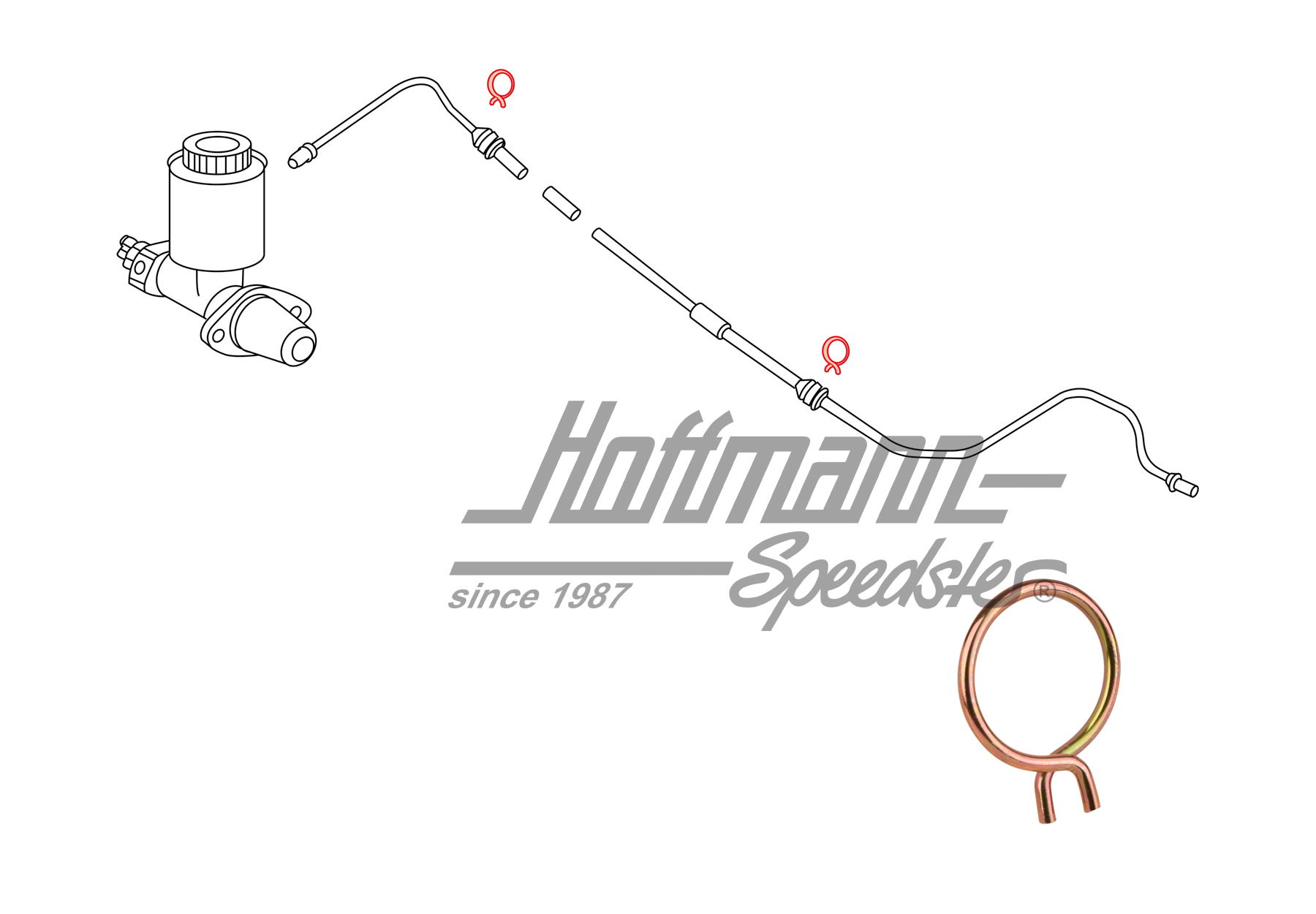 Clamp, grommet, brake line, 356/911/914                                                             