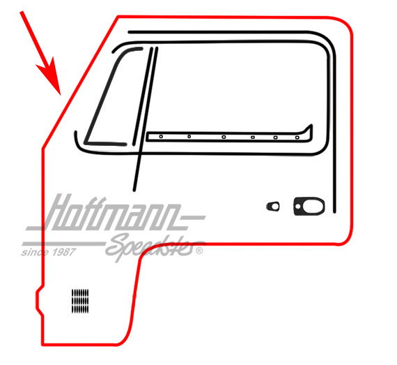 Door seal, Bus T2, 8.67-7.79, reproduction, left | 211 831 721 D | 090-6101-11