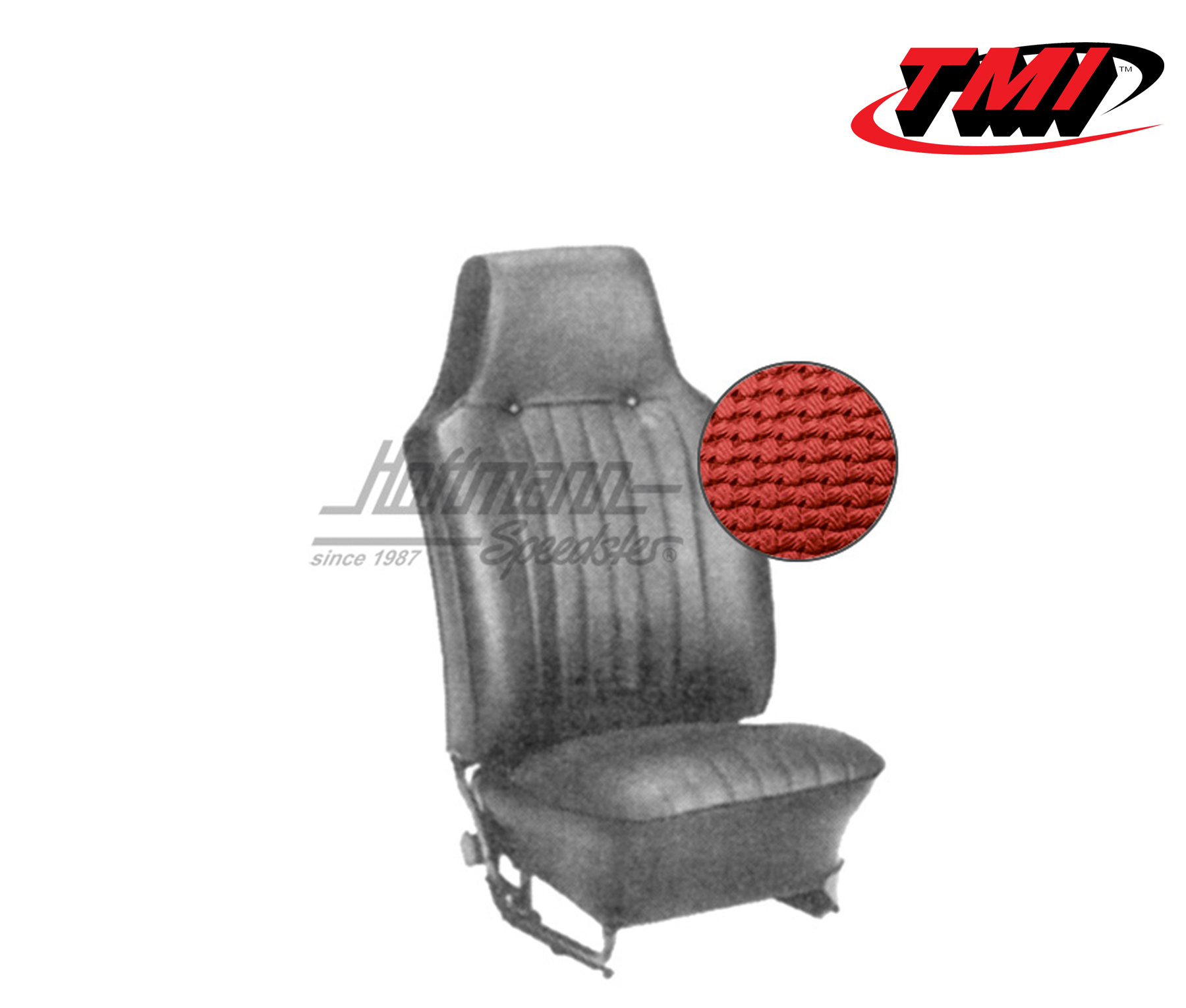 Seat upholstery, Sedan, 8.67-7.69, Basketweave, red | 43-1125-07 | 055-5710