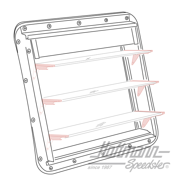 Hinge set, lamella window, -.67                                                                     