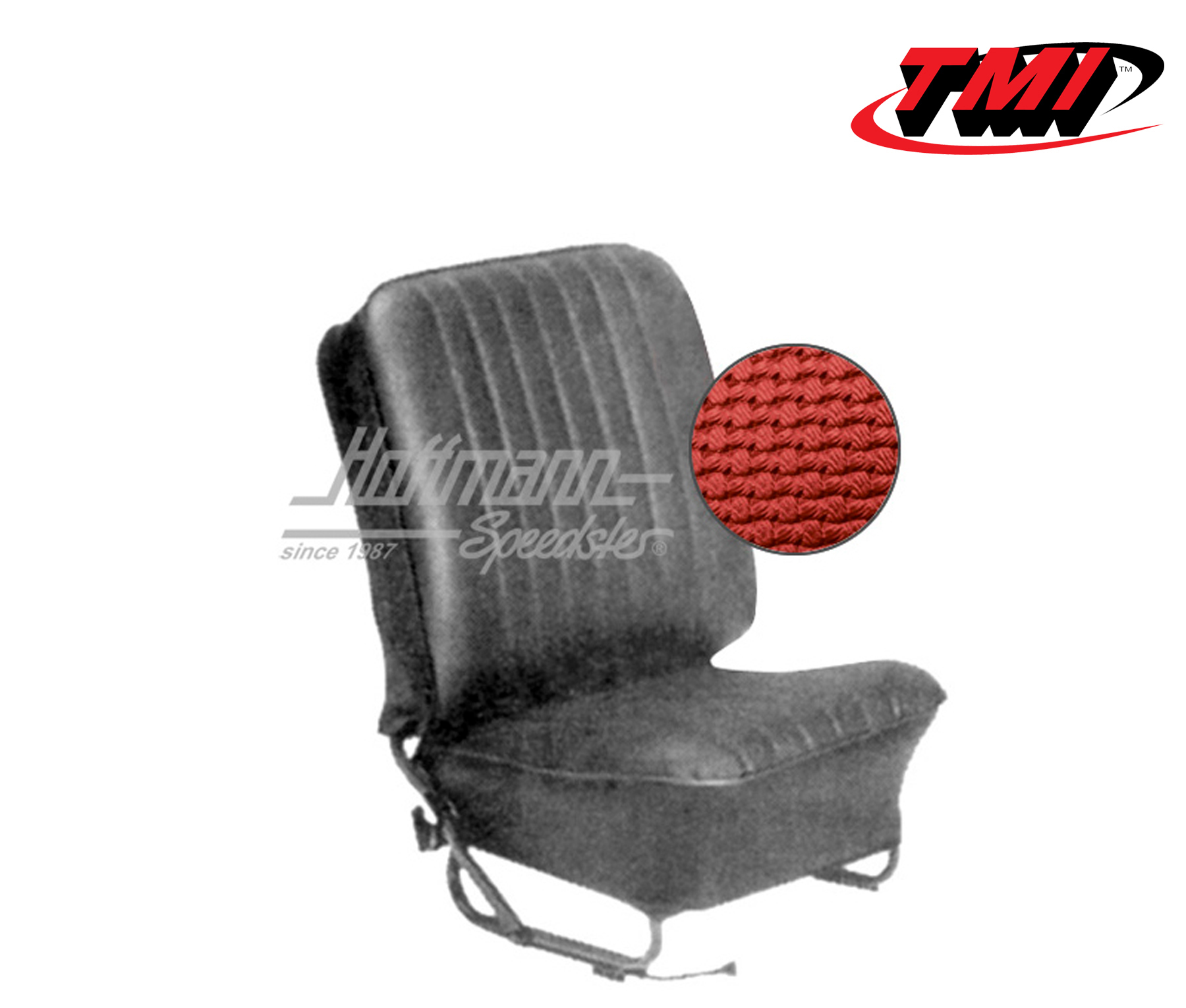 Seat upholstery, Sedan, 8.57-7.64, Basketweave, red | 43-1123-07 | 055-5610