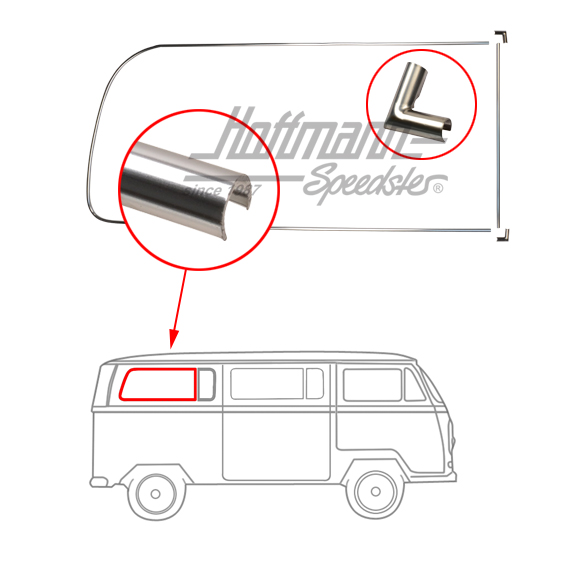 Ornamental frame, aluminium, side window, rear, divided, right | 241 853 348 | 097-1280-22