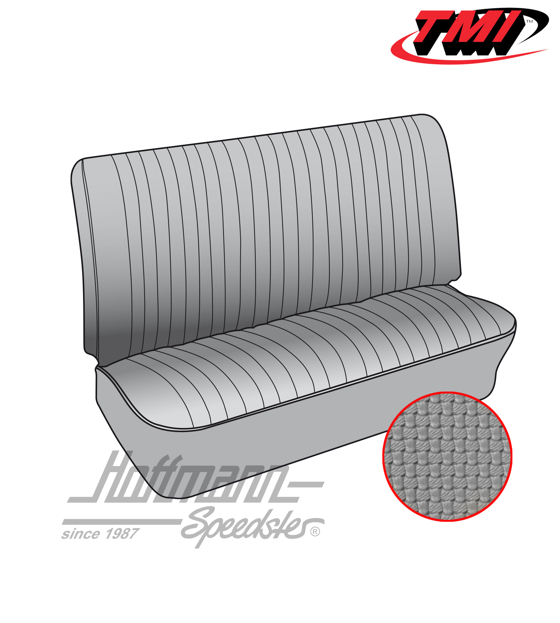 Seat upholstery, central bench 3/4, 66-67, grey | 43-2137-06 | 098-0665-35
