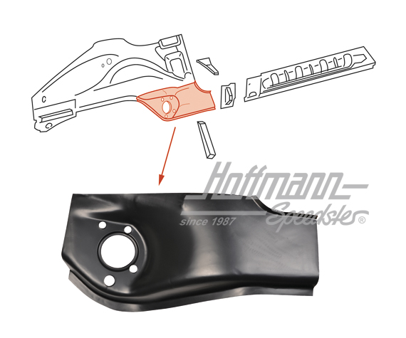 Repair panel, axle tube, rear, right                                                                