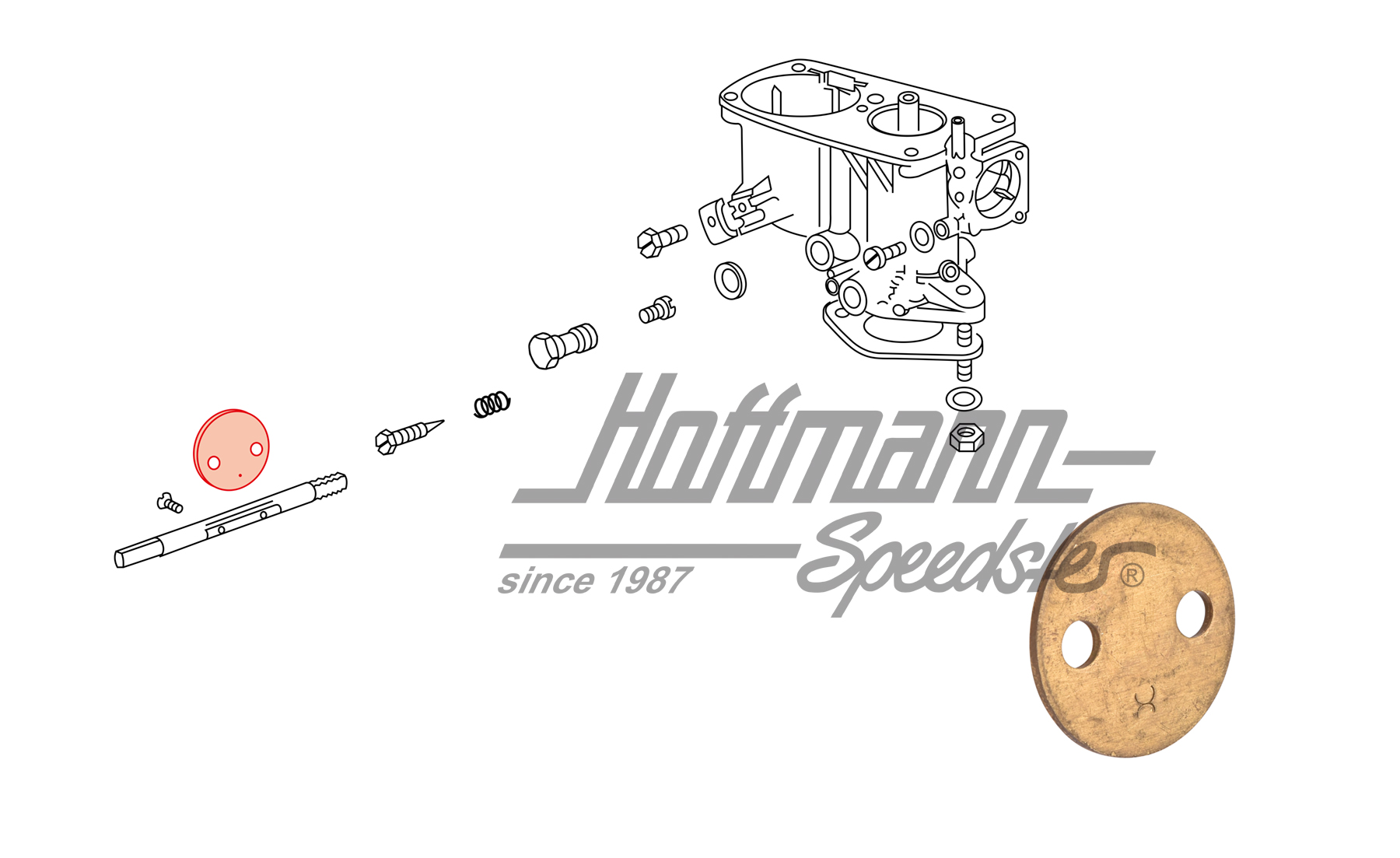 Throttle valve, lower, 28 PICT/28 PICT-1 | 113129337 | 020-1316-86