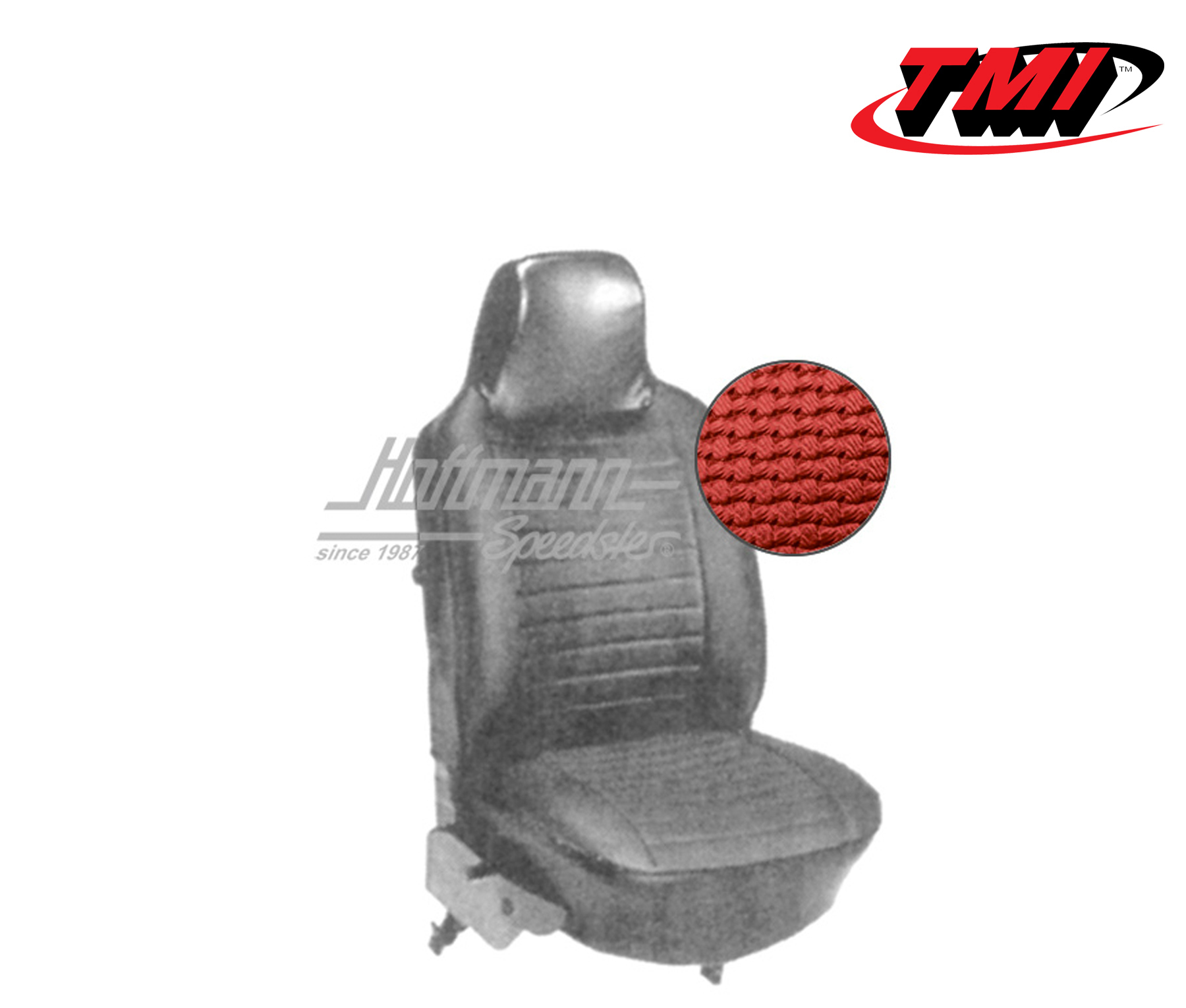 Seat upholstery, Conv., 8.73-7.76, Basketweave, red | 43-1327-07 | 055-6310