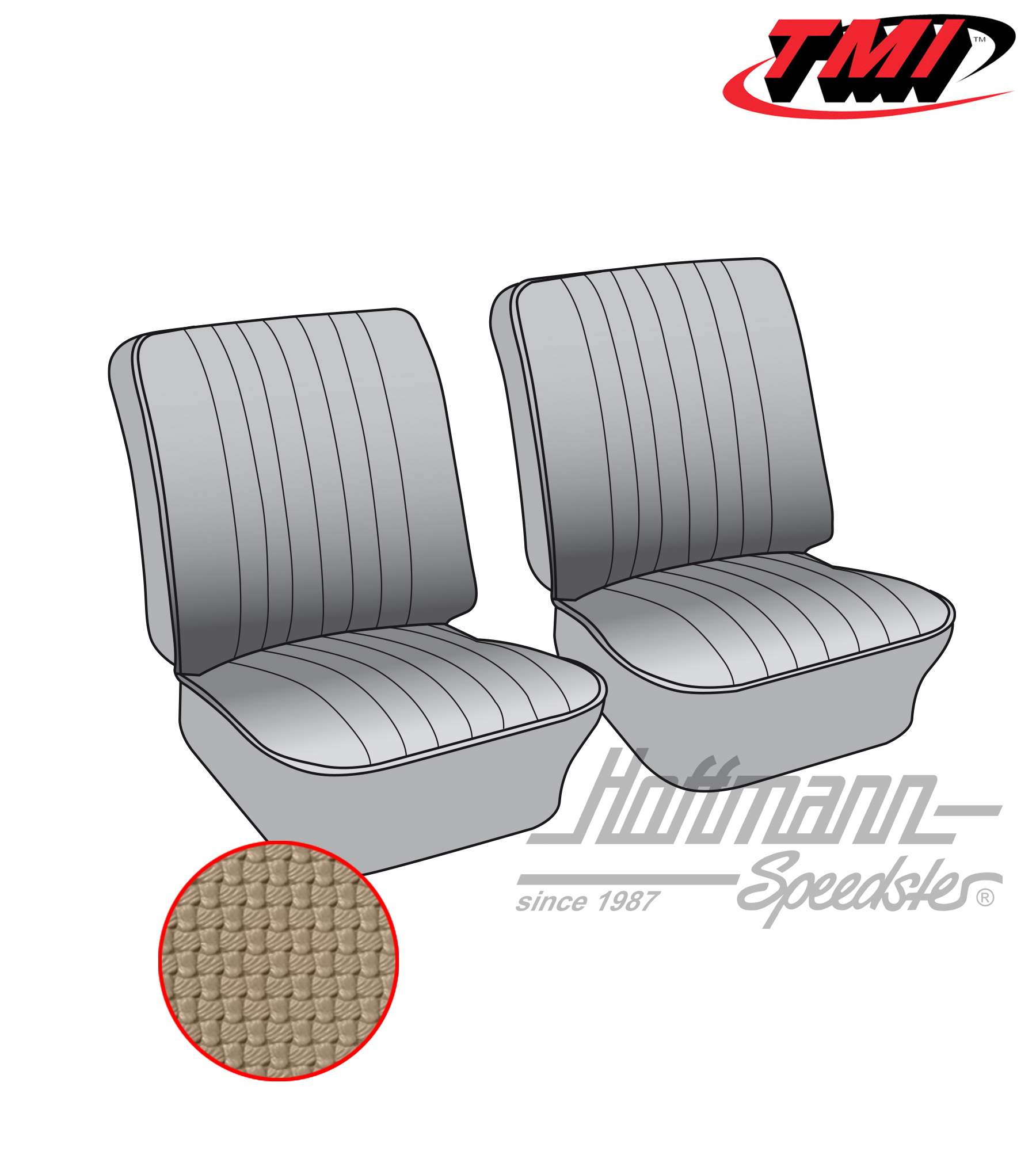 Seat upholstery, front seats, 67-73, beige | 43-2114-04 | 098-0620-20