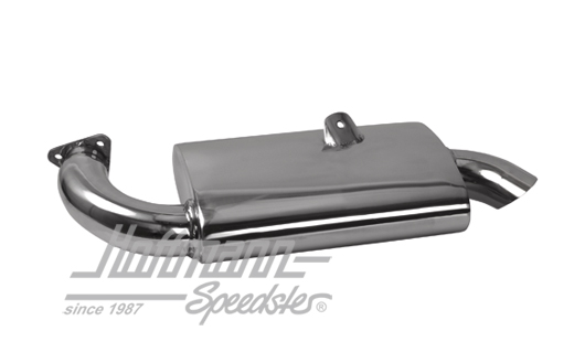 Single exhaust muffler, Phat Boy, stainless steel                                                   