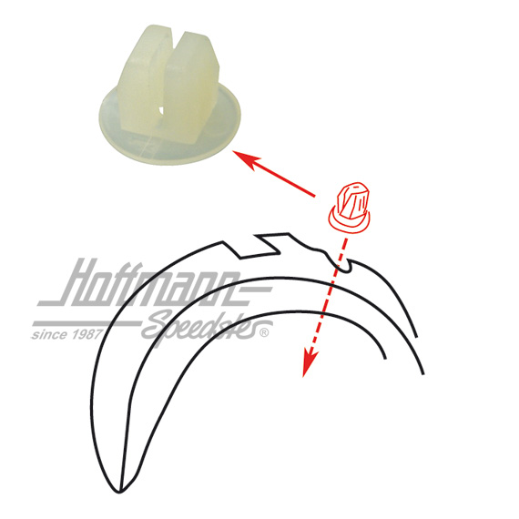Clip, wheel-house liner, Golf 1 Convertible | 155 809 966 | 180-0450-22