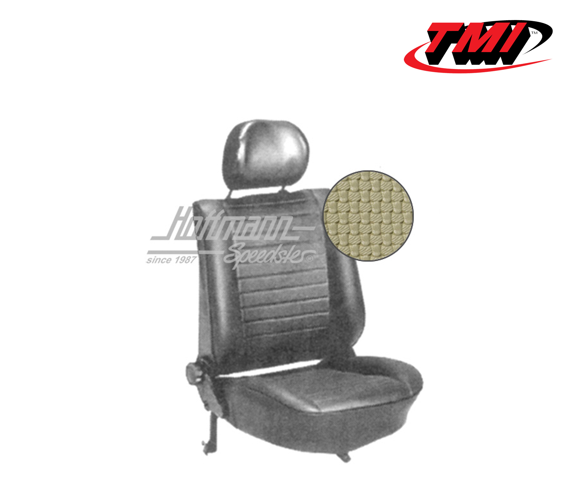 Seat upholstery, Sedan, 8.76-, Basketweave, beige | 43-1129-04 | 055-5430