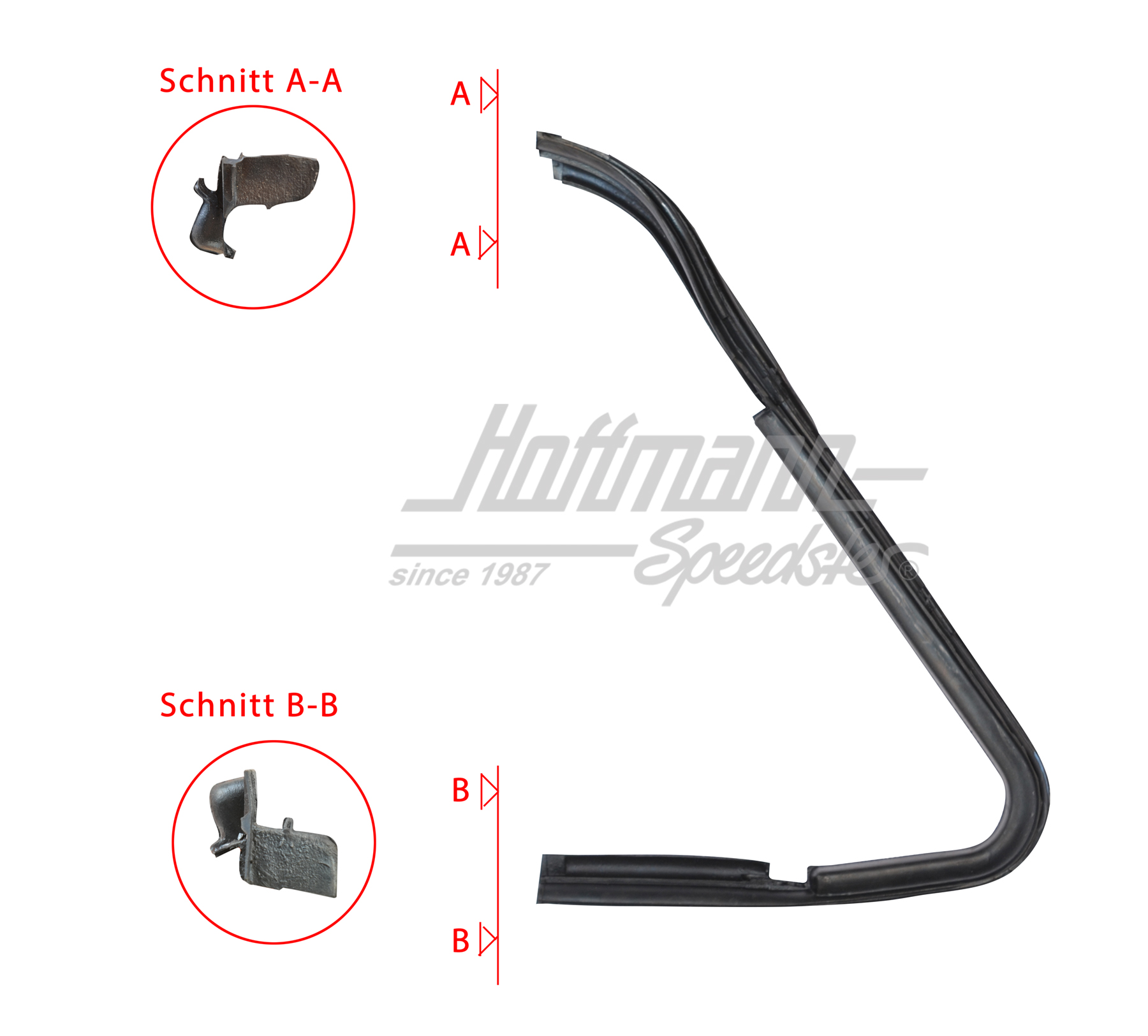 Seal, vent window, Type 3, 4.61-7.73, right | 311 837 626 C | 069-8058-12