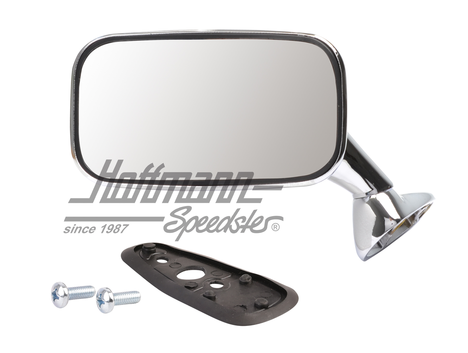 Rear view mirror, 911 RS, .72-.73, chromed, left | 911 731 013 06 | 510-9606-01