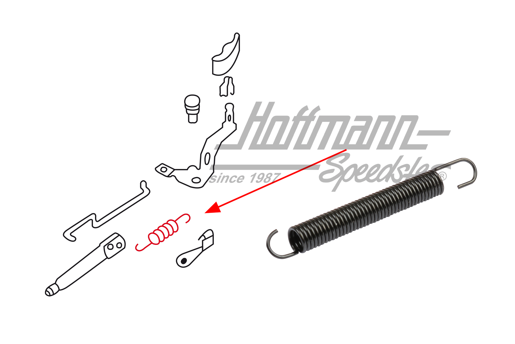 Spring, seat adjustment, 8.72-7.75 | 311 881 177 A | 055-7094-29