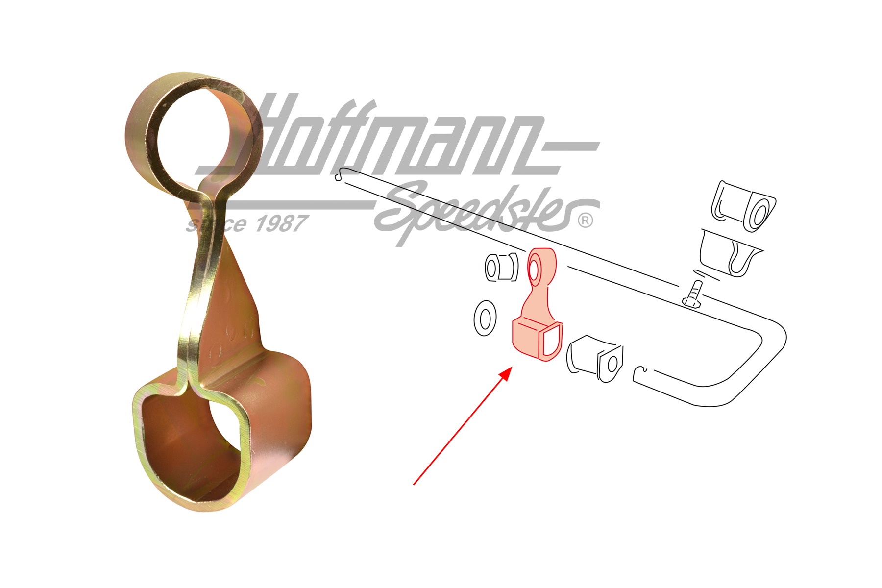 Support, stabilzier, rear, -77, right | 901 333 732 01 | 521-6188-12