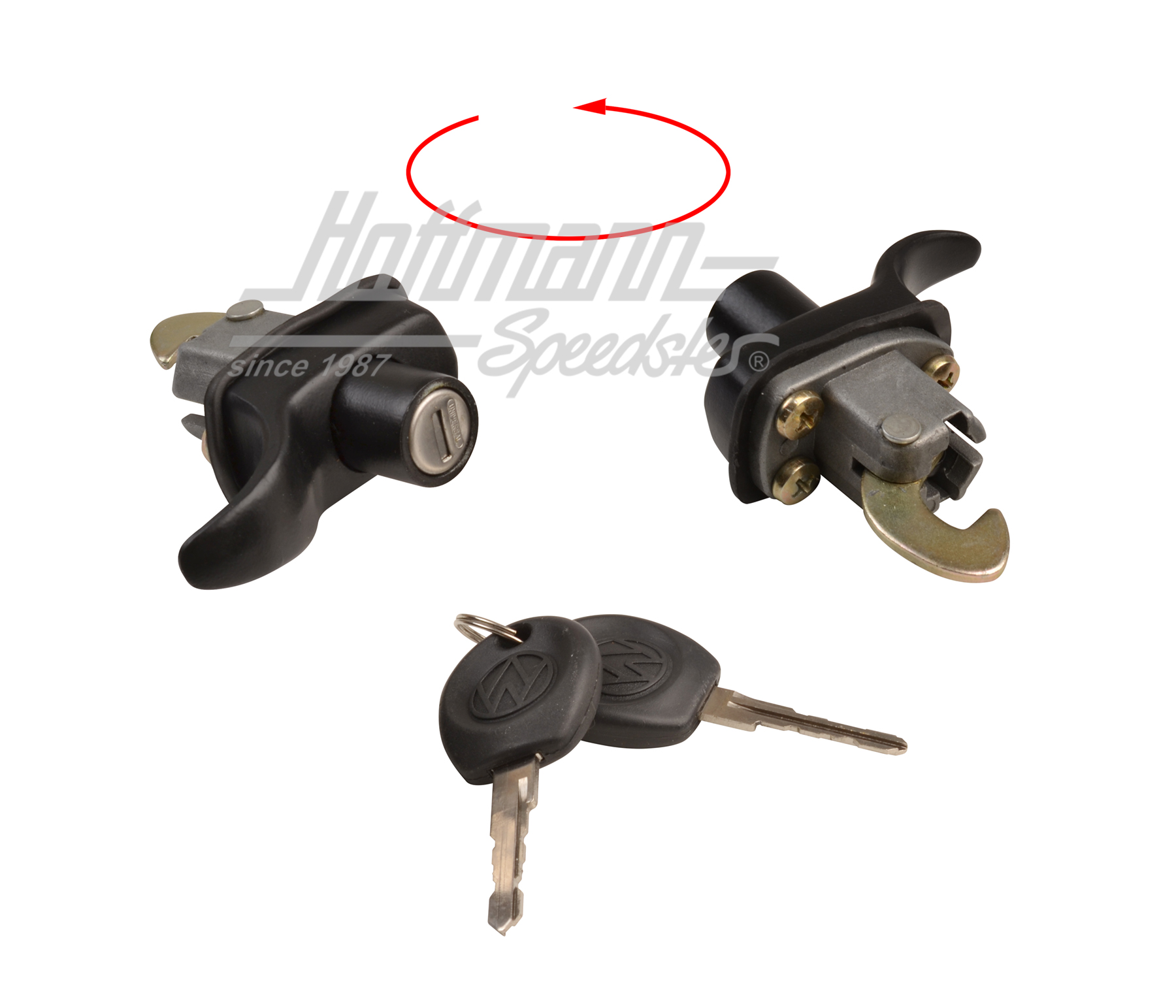 Engine-hood lock, 8.66-7.71, black | 111 827 503 J | 020-2470-20