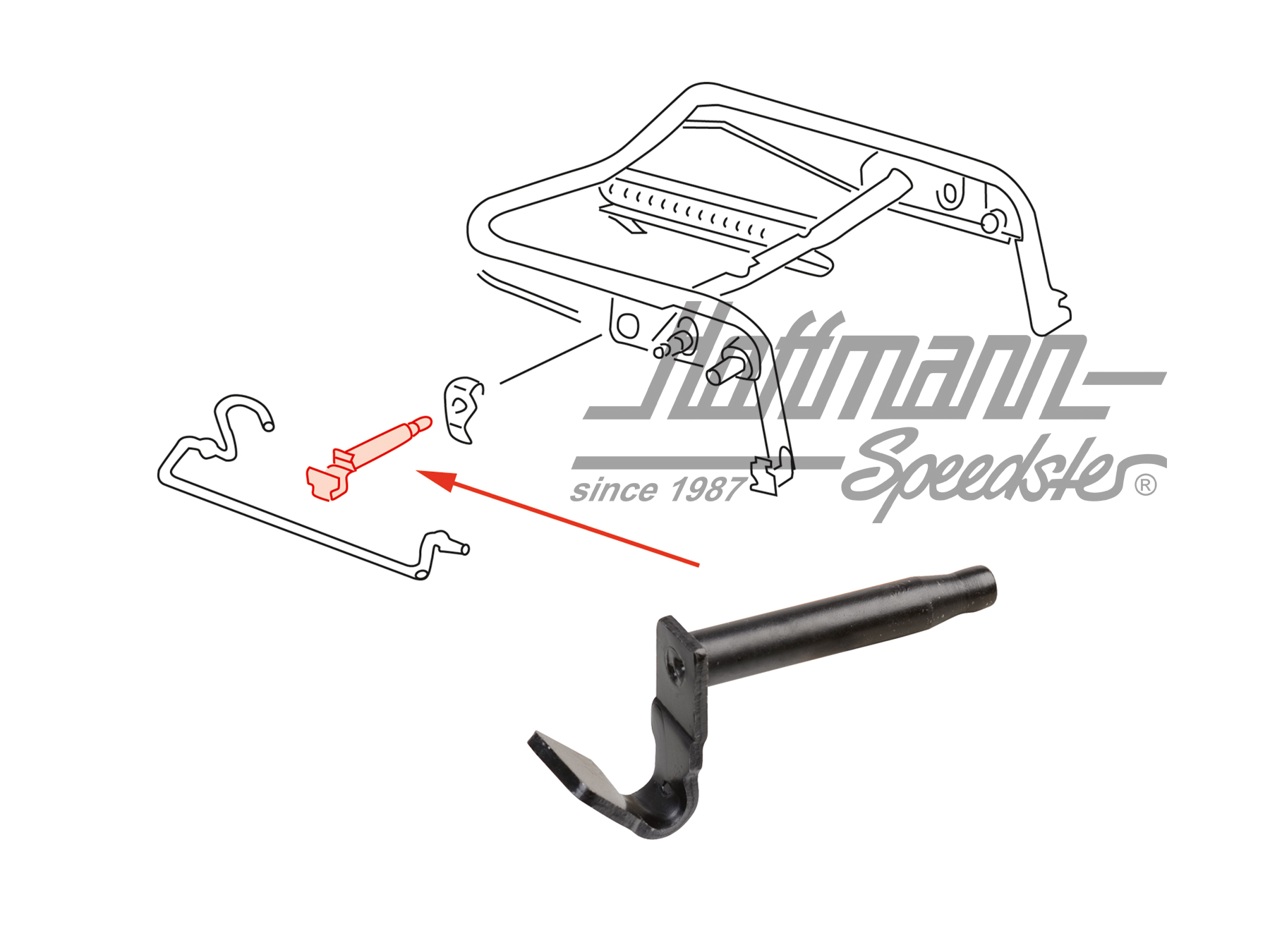 Locking bolt, seat frame, lower | 171 881 229 B | 055-7094-45