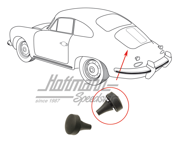 Rubber bump, engine lid, 356 A/B/C                                                                  