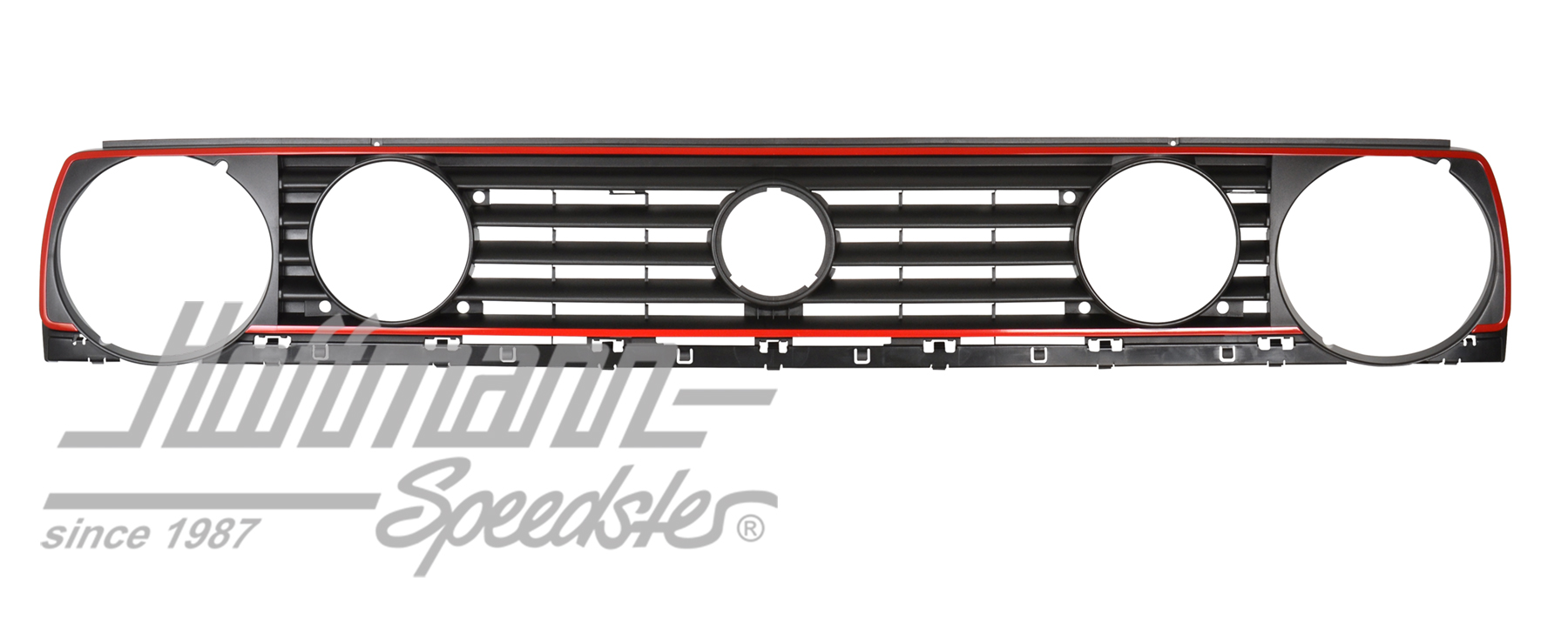Radiator grille, dual headlight, 87-92, red | 191 853 653 K QN5 | 208-0528-10