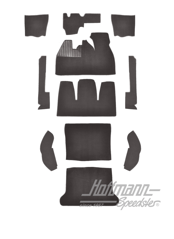 Carpet kit, Beetle Sedan, 8.61-7.68, grey |  | 026-5423