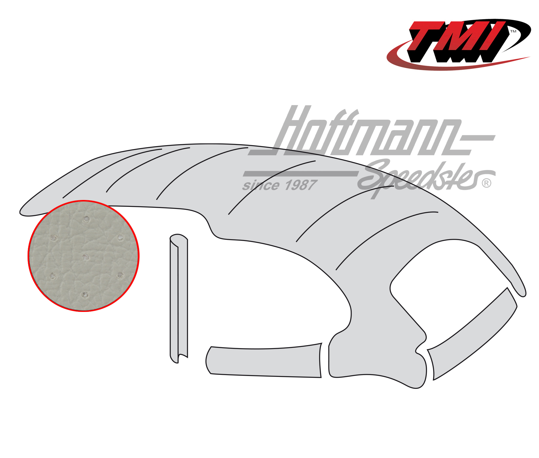 Headliner, universal, with metal sliding roof, perforated, grey, 8.67- | 20-1105-46 | 055-7168