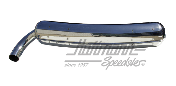 Sports exhaust, stainless steel, 1x70mm, 73-75                                                      