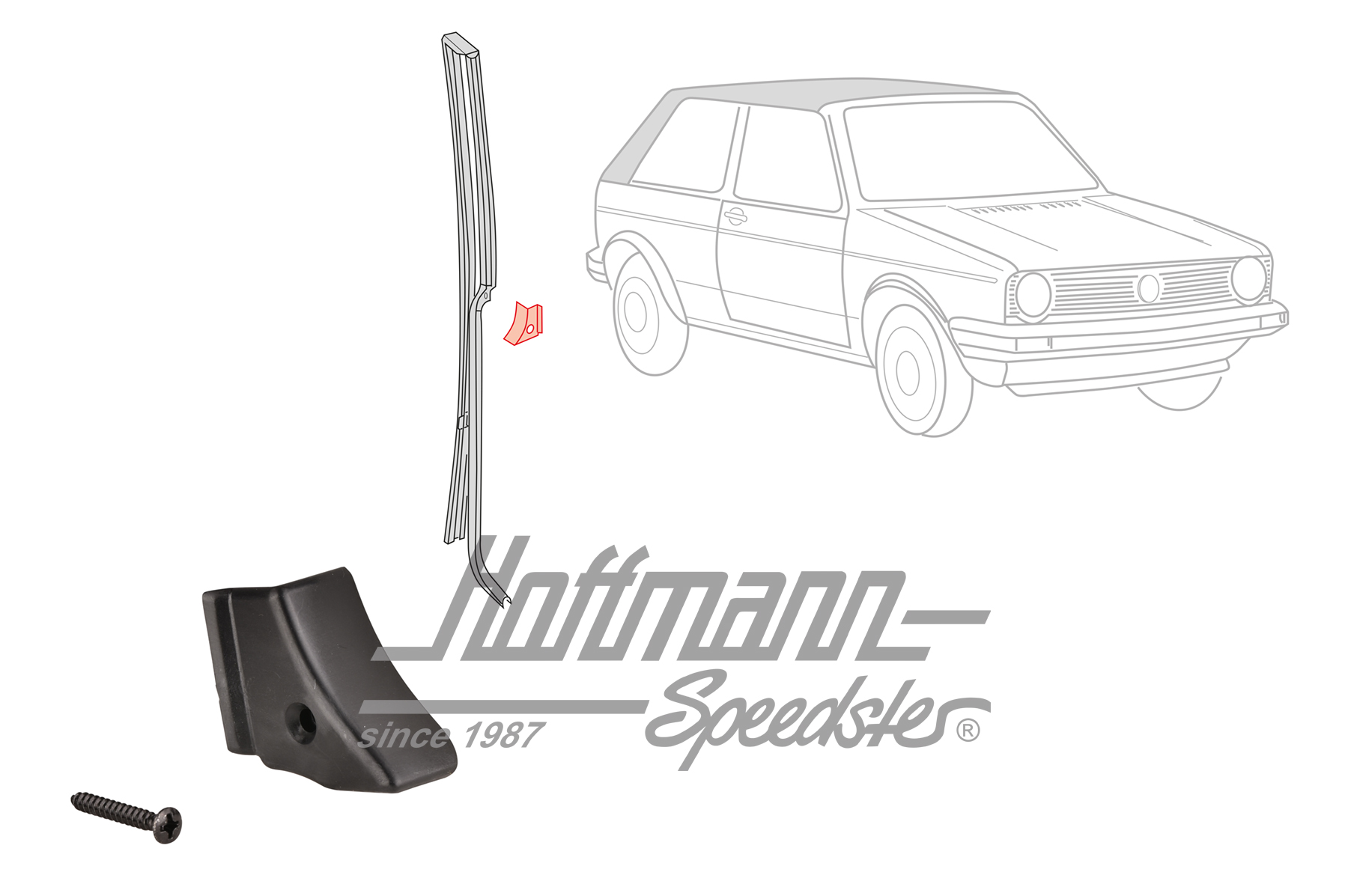 Cover, B-pillar, Golf 1 Convertible, right | 155 847 348 | 180-4405-02