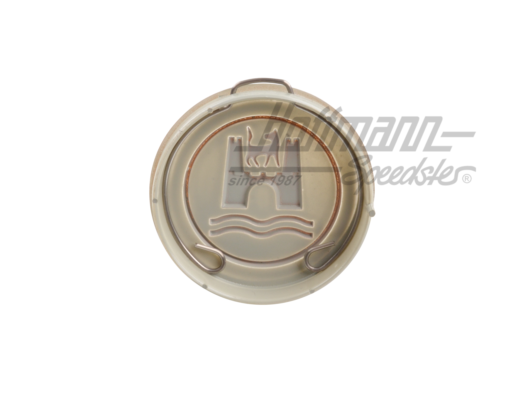 Horn button, grey/gold, 8.59-                                                                       