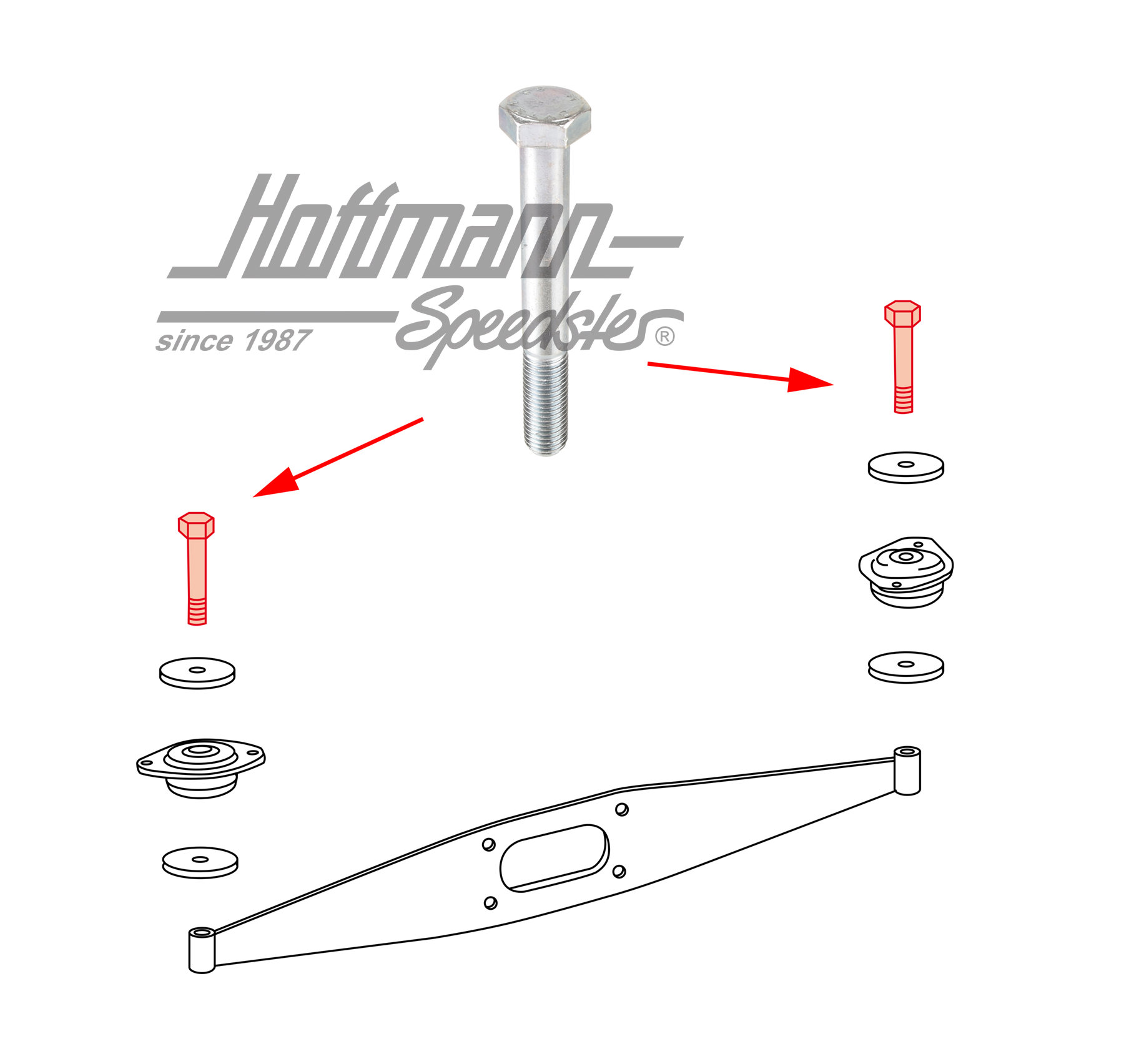 Screw, engine mount, 911, 65-98 | N  010 191 2 | 530-3800-33