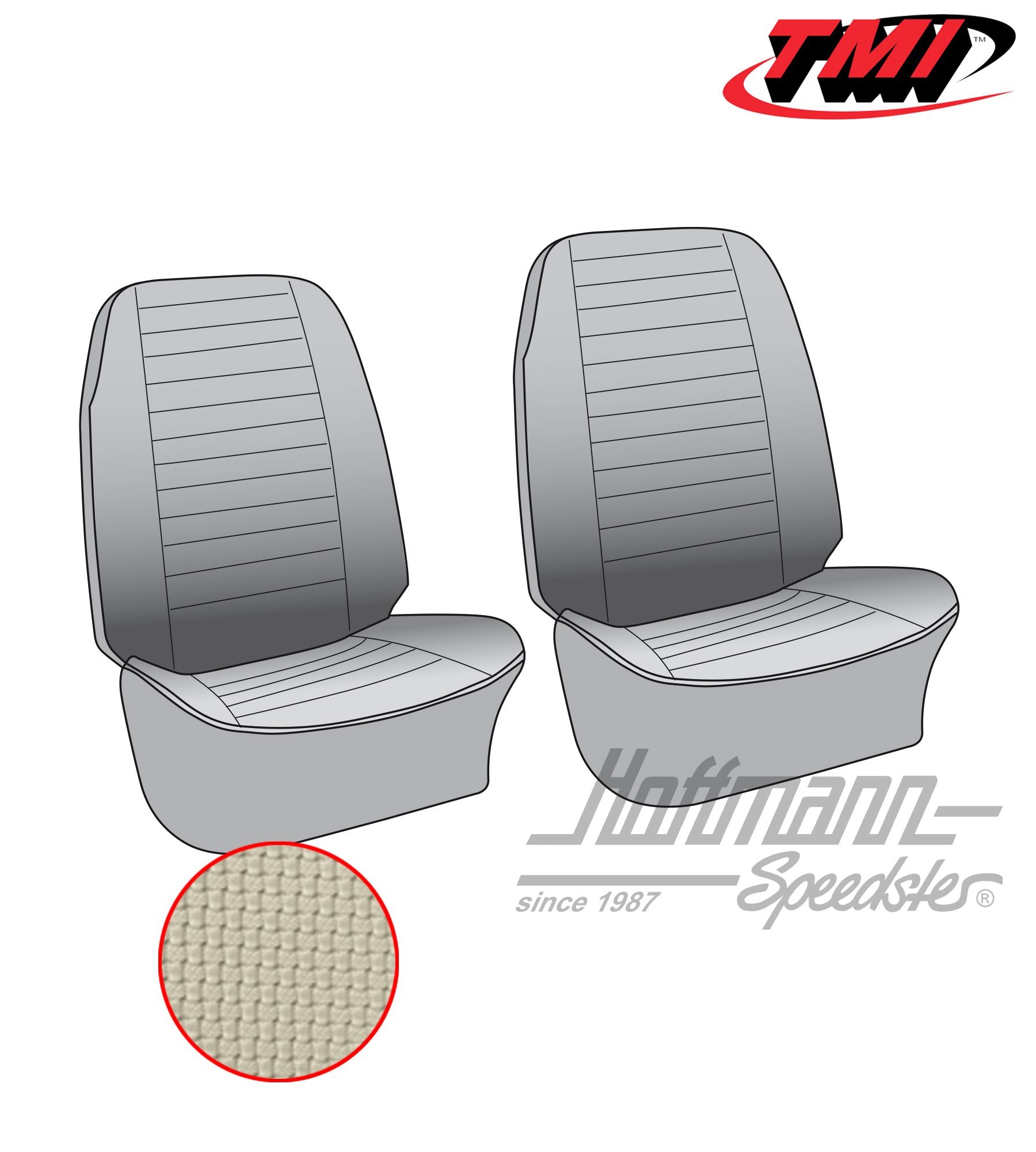 Seat upholstery, front seats, 76-79, off-white | 43-2116-05 | 098-0626-50
