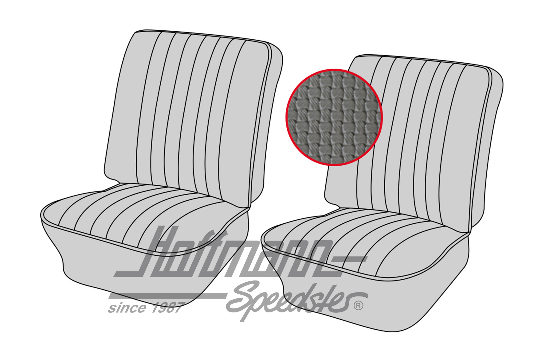 Seat upholstery, front, Type 3, 8.64-7.72, grey | 43-3002-06 | 069-9603-06