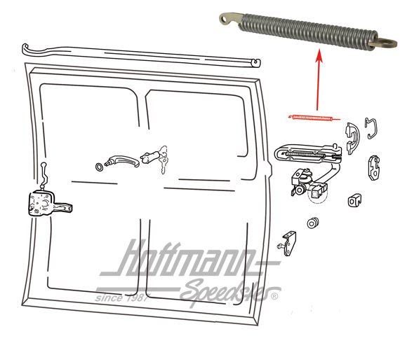 Tension spring, hinge/sliding door, Bus T2/T3 | 211 843 395 B | 097-1040-20