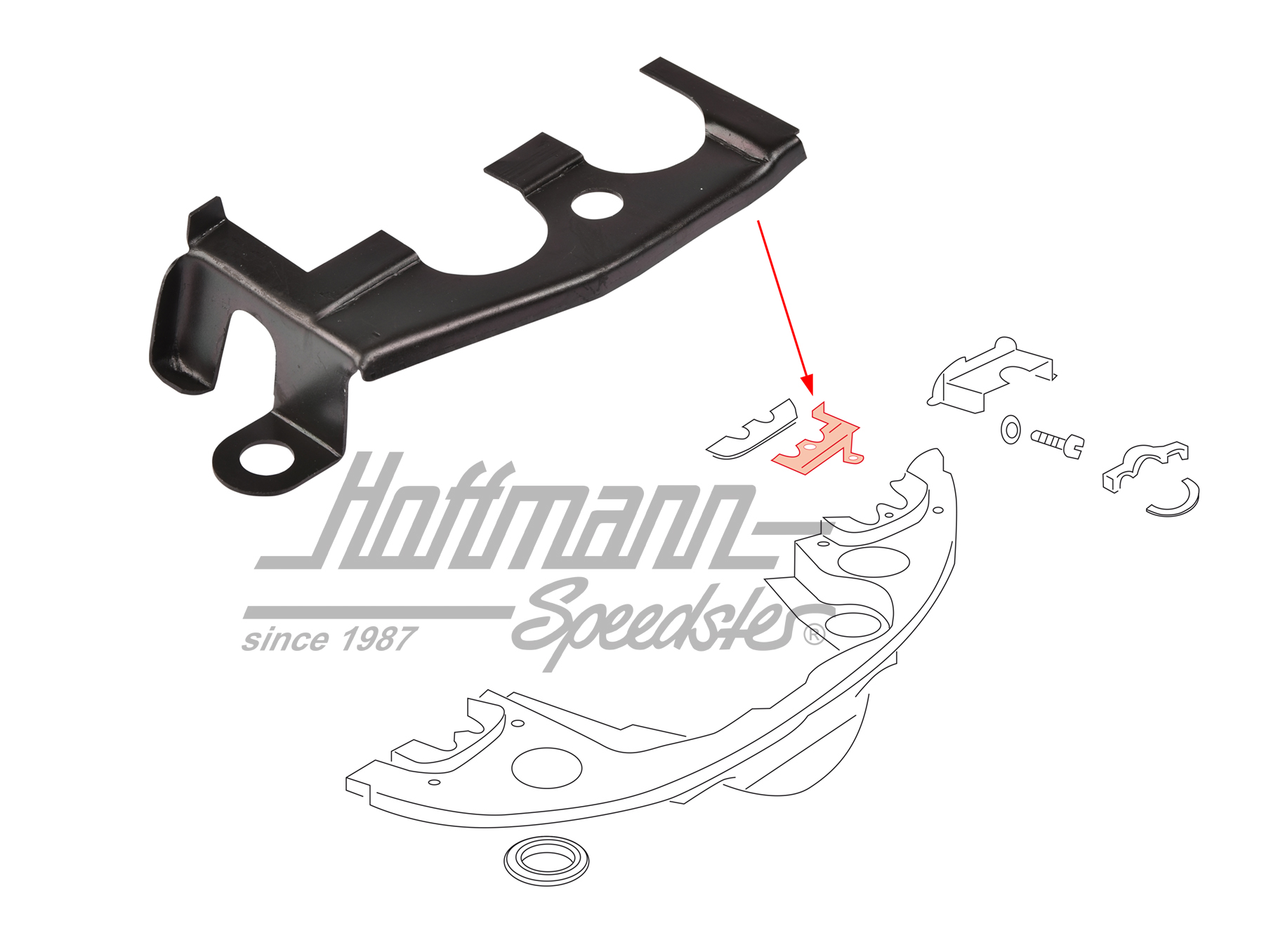 Deflector plate, double preheating, rear, right | 113 119 580 A | 010-1840-02