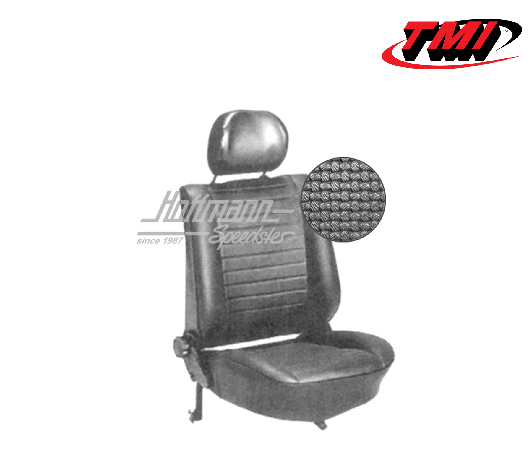 Seat upholstery, Conv., 8.76-, Basketweave, black | 43-1328-01 | 055-6440