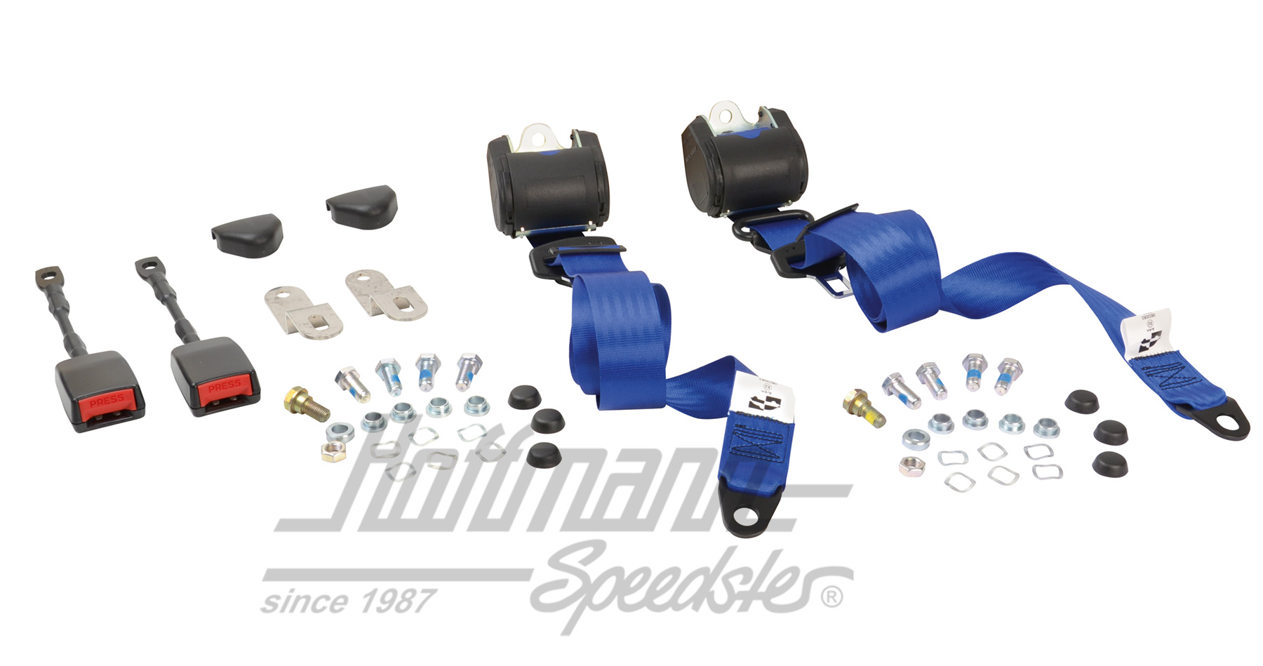 Retractor belt, front, Sedan / Convertible, blue | DE0573-02KS | 045-9180-03