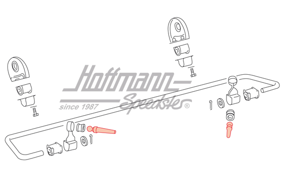 Ball pin, stabilizer, rear, 65-68                                                                   