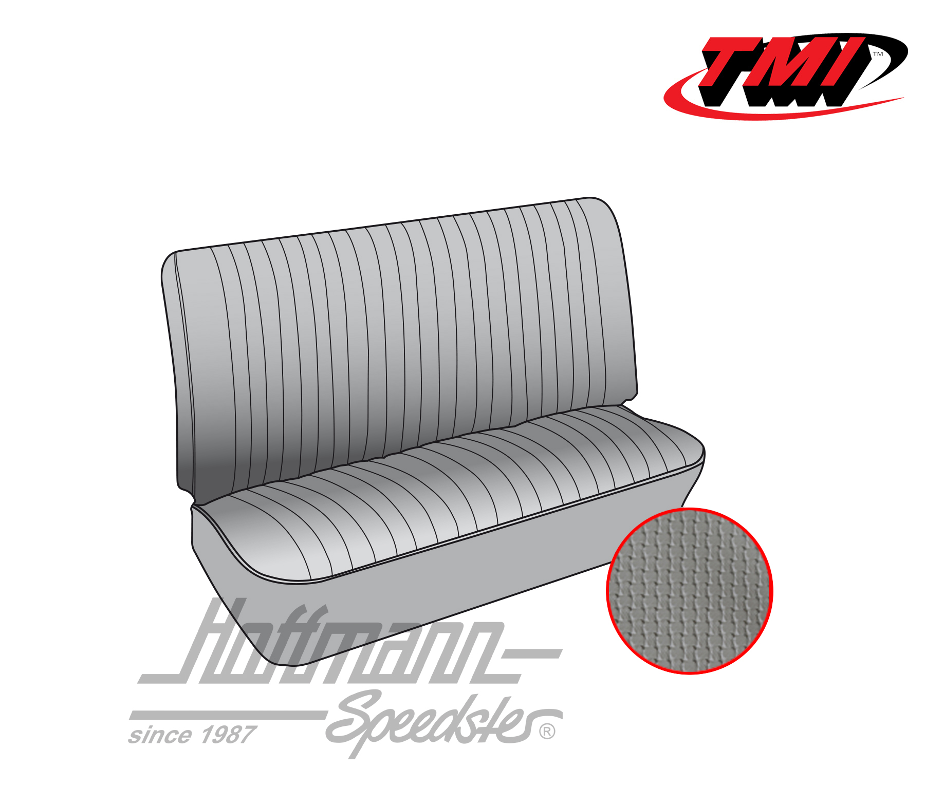 Seat upholstery, central bench 3/4, 67-73, grey | 43-2120-06 | 098-0657-35