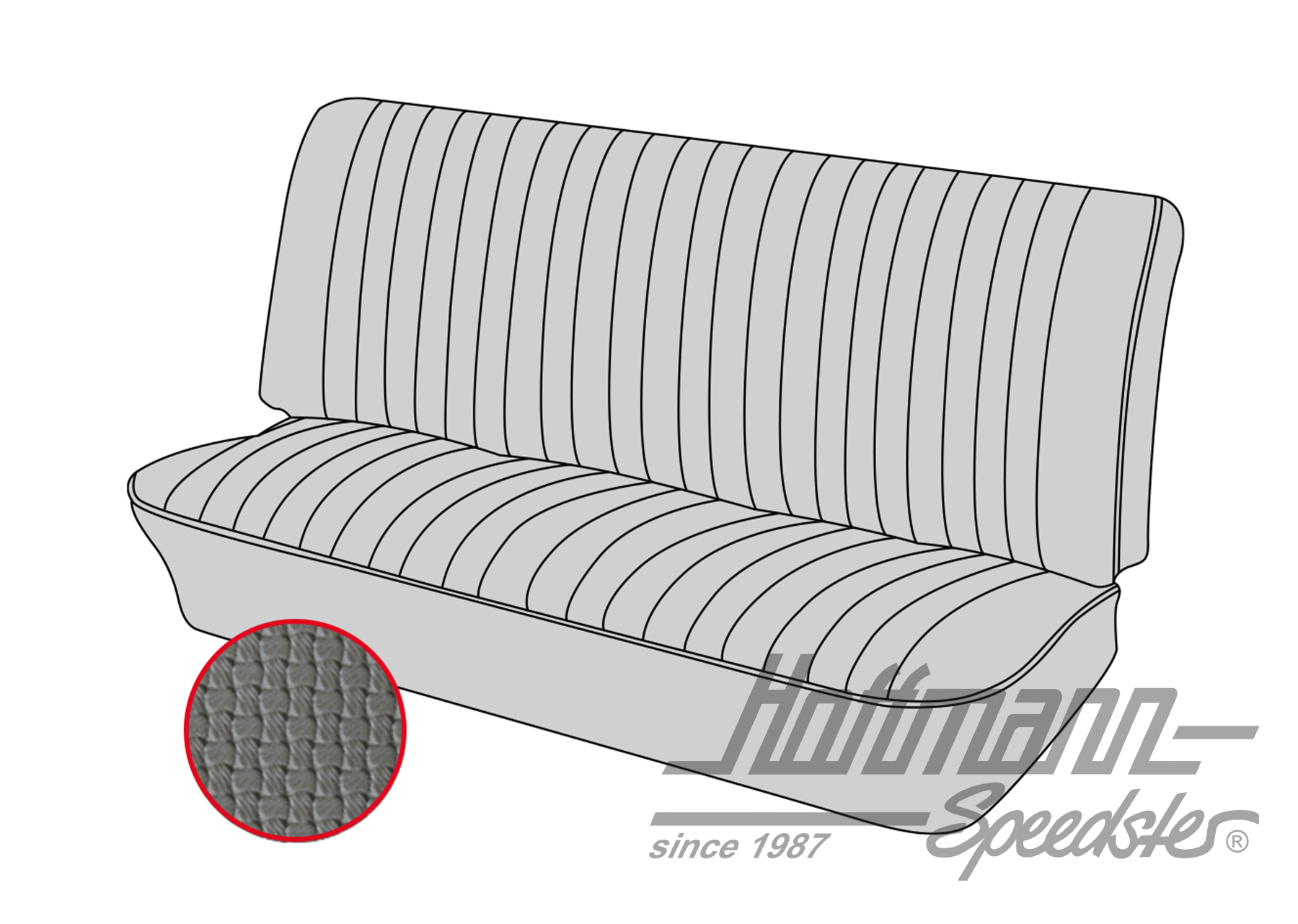 Seat bench cover, Type 3, 8.72-7.73

, grey | 43-3214-06 | 069-9629-06