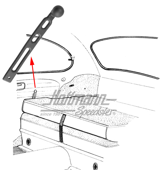 Rear-bench fastener, 12.47-, long | 113 885 583 L | 055-5005-06