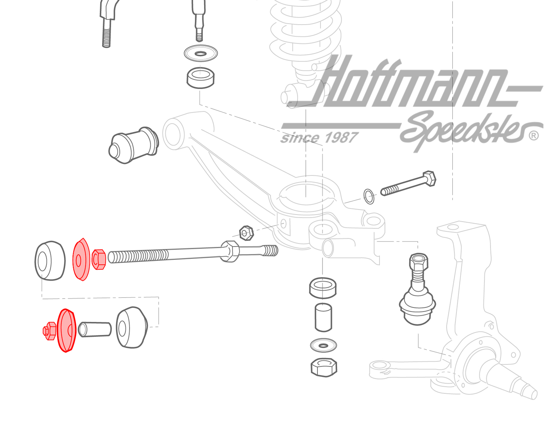 Attachment kit, pull rod, small, Bus T3                                                             