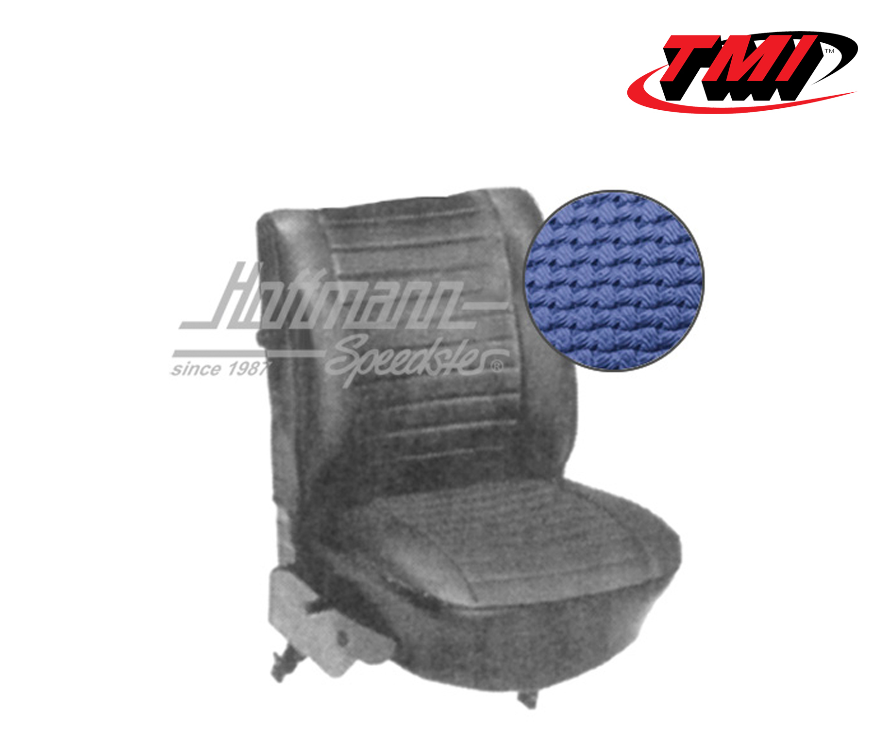 Seat upholstery, Conv., 8.73-7.76, Basketweave, blue | 43-1332-08 | 055-6820