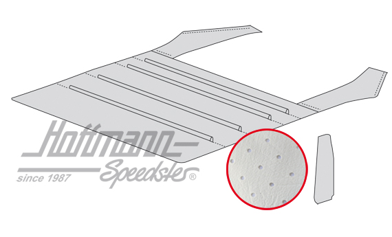 Headliner, 911, perforated, white | 911 555 055 01 | 512-2600