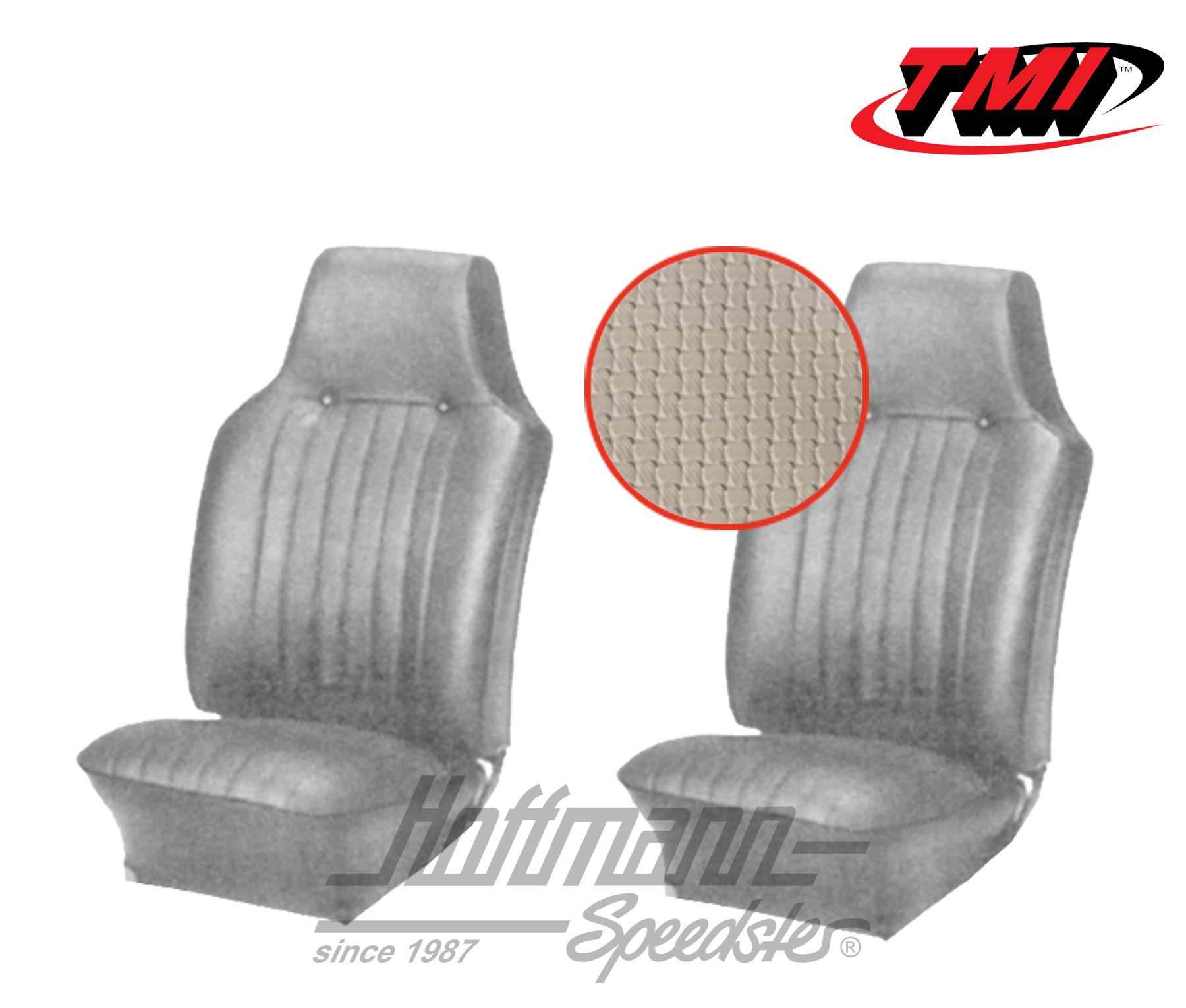 Seat upholstery, Karmann Ghia, front, 67-68, off white | 43-1505-05 | 066-0071-50
