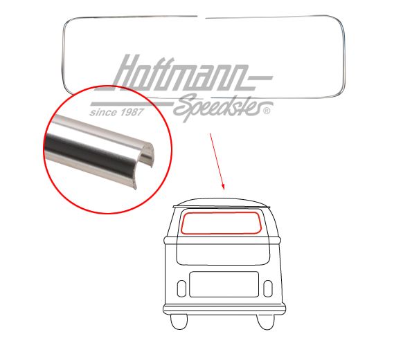 Ornamental frame, aluminium, rear window, Bus T1/T2 | 241 853 355 | 097-1280-30
