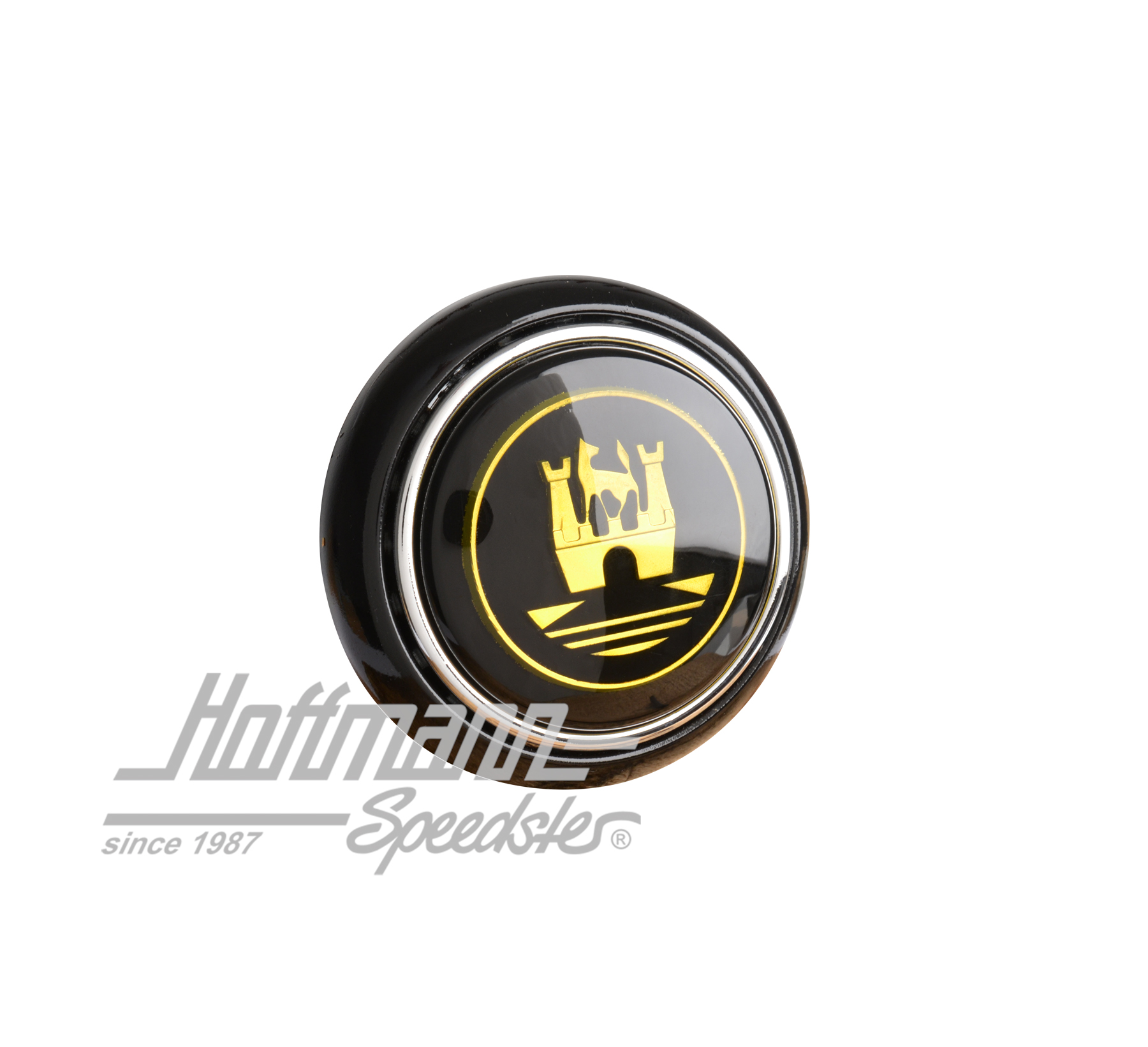 Horn button, black/gold, 55-67 | 211 951 669 BG | 020-1882-14