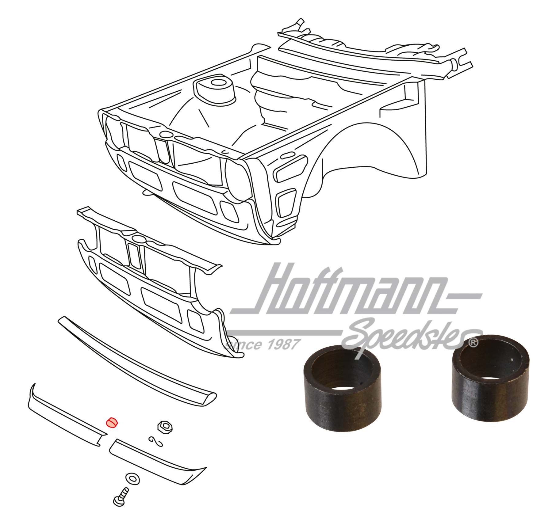 Distance sleeve, Golf 1 GTI, spoiler | 531 805 917 | 180-0482-10