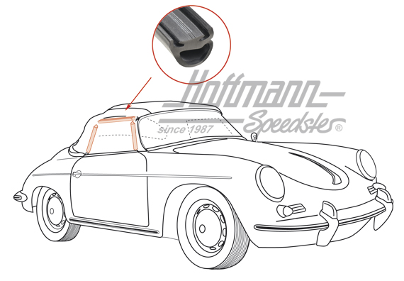 Seal, top/door window, 356 B/C | 644 542 095 20 | 510-6200