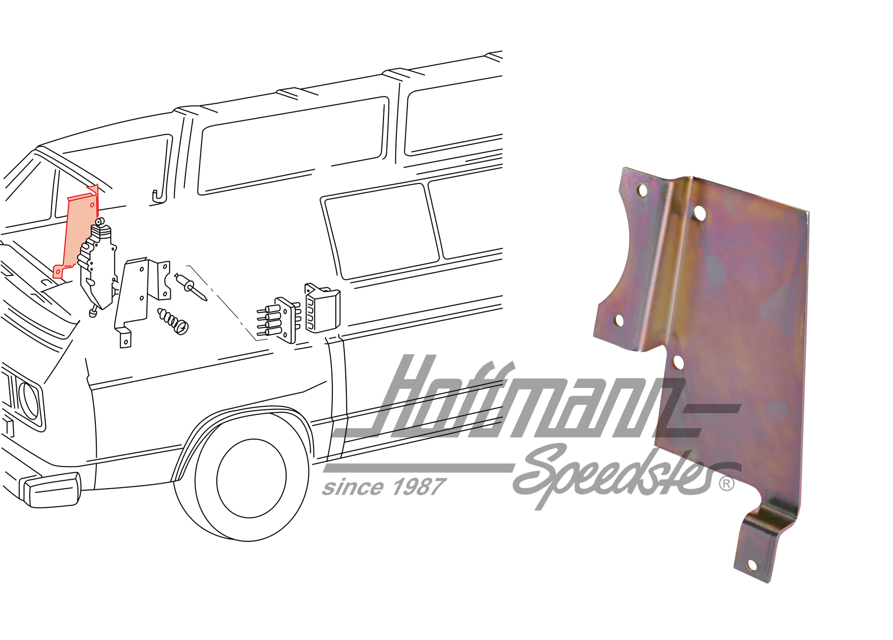 Retainer plate, servomotor, front, left | 251 862 173 | 340-4680-01